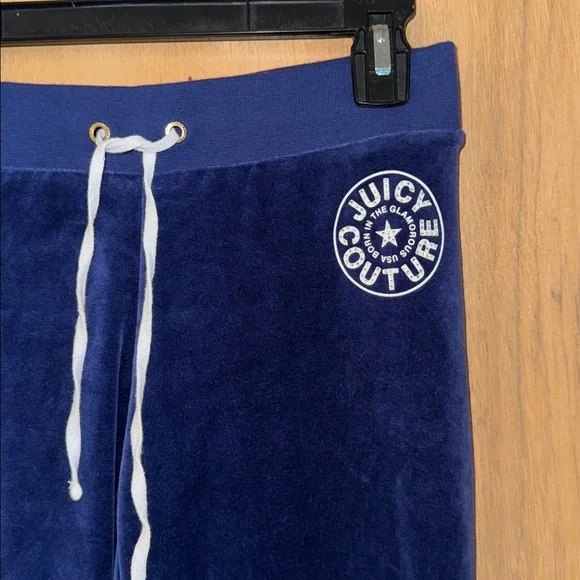 Juicy Couture Royal Blue Velour Sweatpants with Logo - Picture 2 of 4